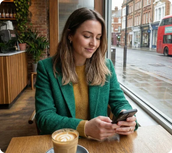 Sole trader opening an ANNA business savings account on her laptop