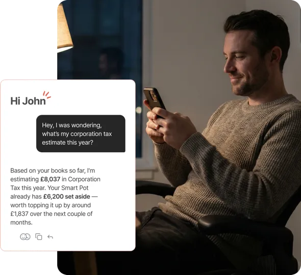 Business owner asking Auto Accountant about their corporation tax return on their phone