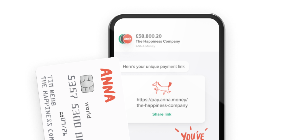 Phone ANNA app with a credit card